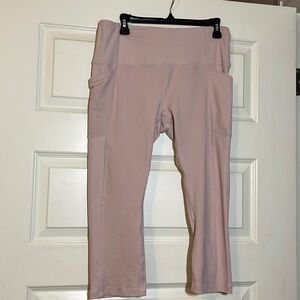 Soft pink capri length leggings